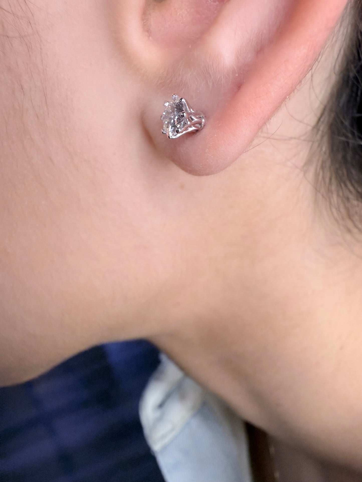 Round brilliant cut lab diamond studs .50 carat weight each totaling 1 Carat are cradled beautifully in an intricate 6 prong setting complementing the sparkling facets of a round diamond. This item is a must have staple. 14K white gold 14K rose gold 14K yellow gold. screw backs