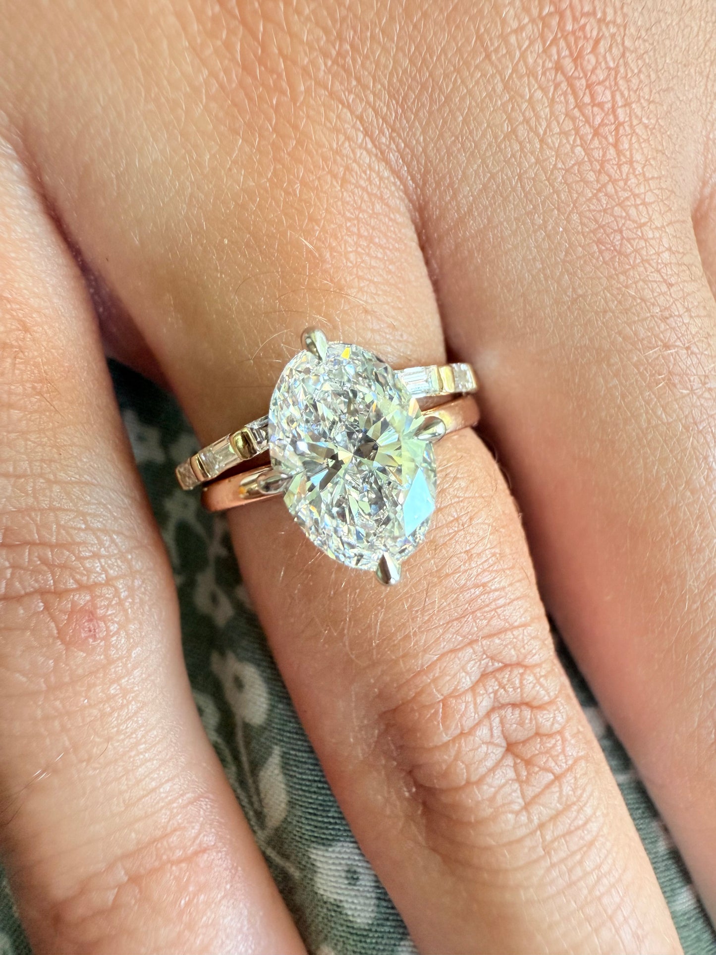 Rose, white and yellow gold. baguettes, antique, custom, unique, curved, wedding band, 14K gold