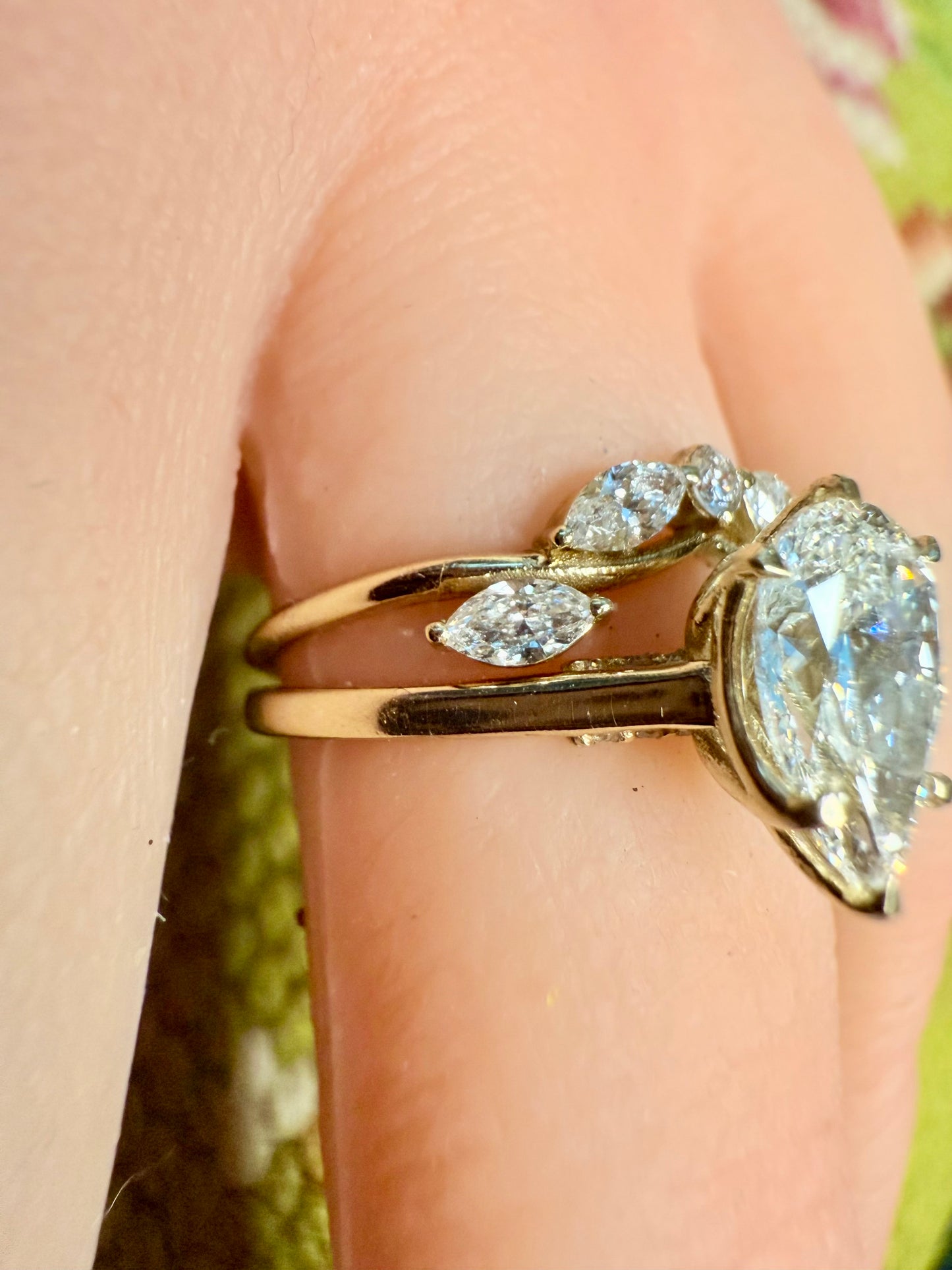 14K gold wedding band curved temptress