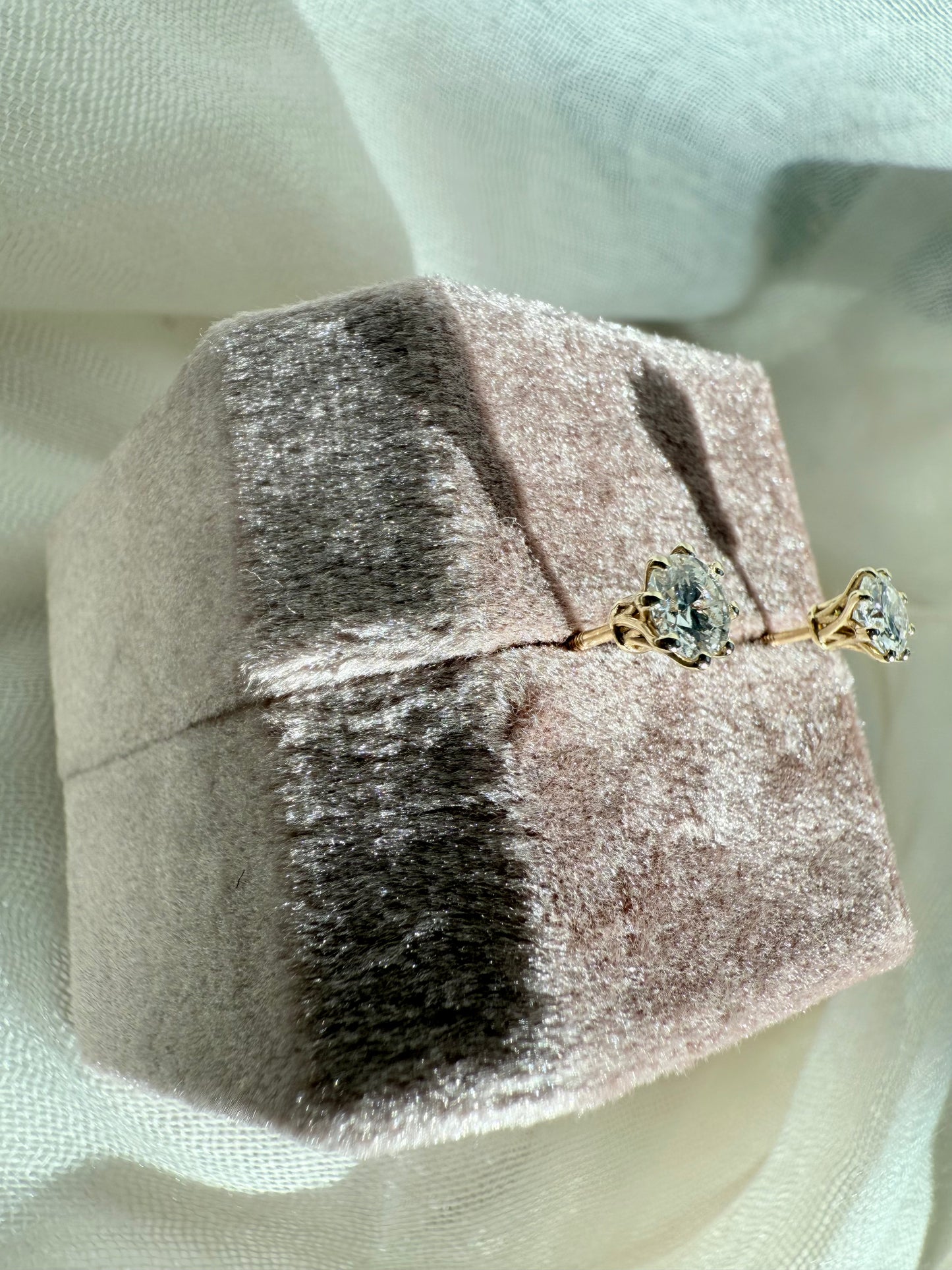 Round brilliant cut lab diamond studs .50 carat weight each totaling 1 Carat are cradled beautifully in an intricate 6 prong setting complementing the sparkling facets of a round diamond. This item is a must have staple. 14K white gold 14K rose gold 14K yellow gold. screw backs