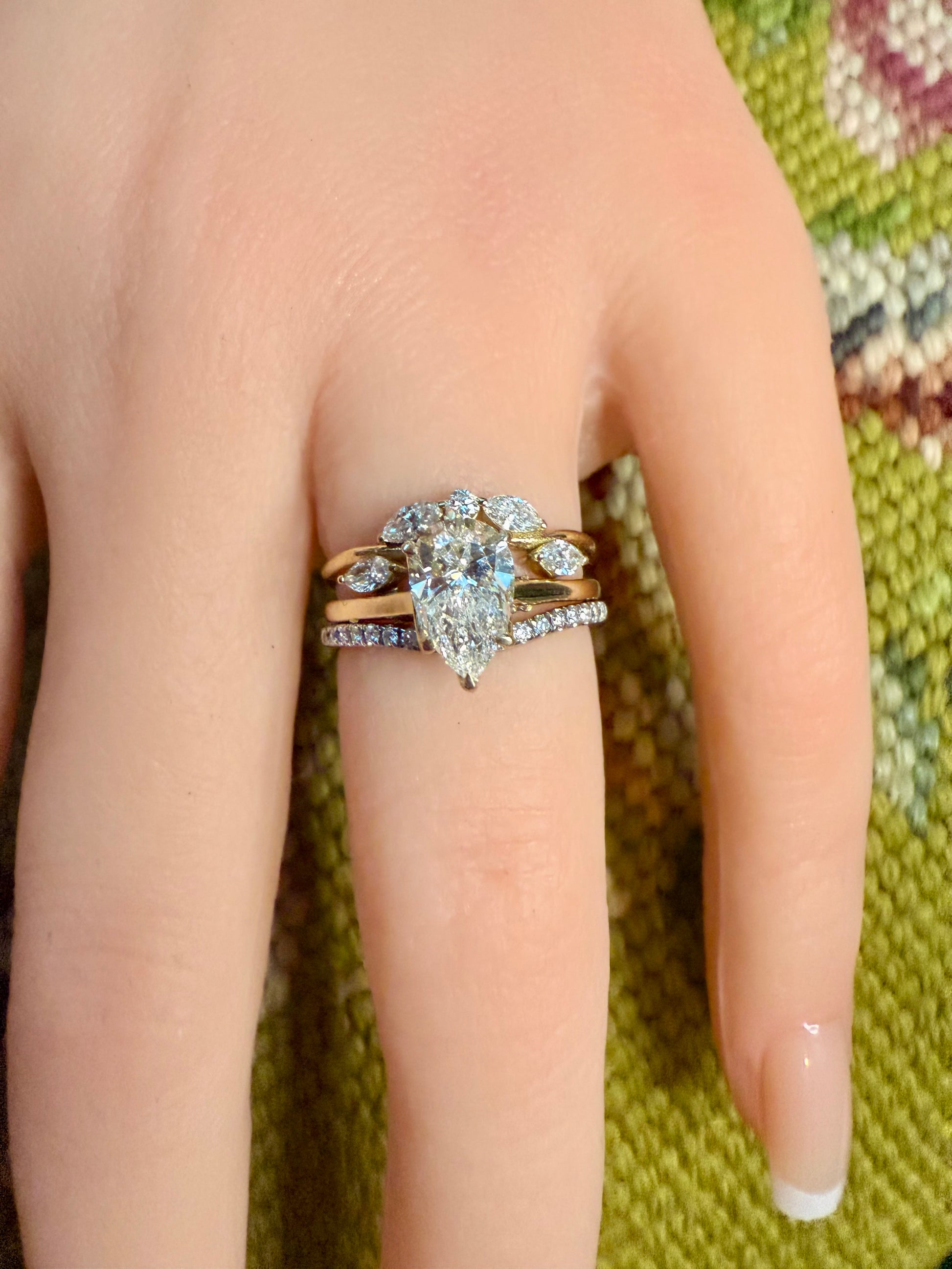 14K gold wedding band curved temptress 