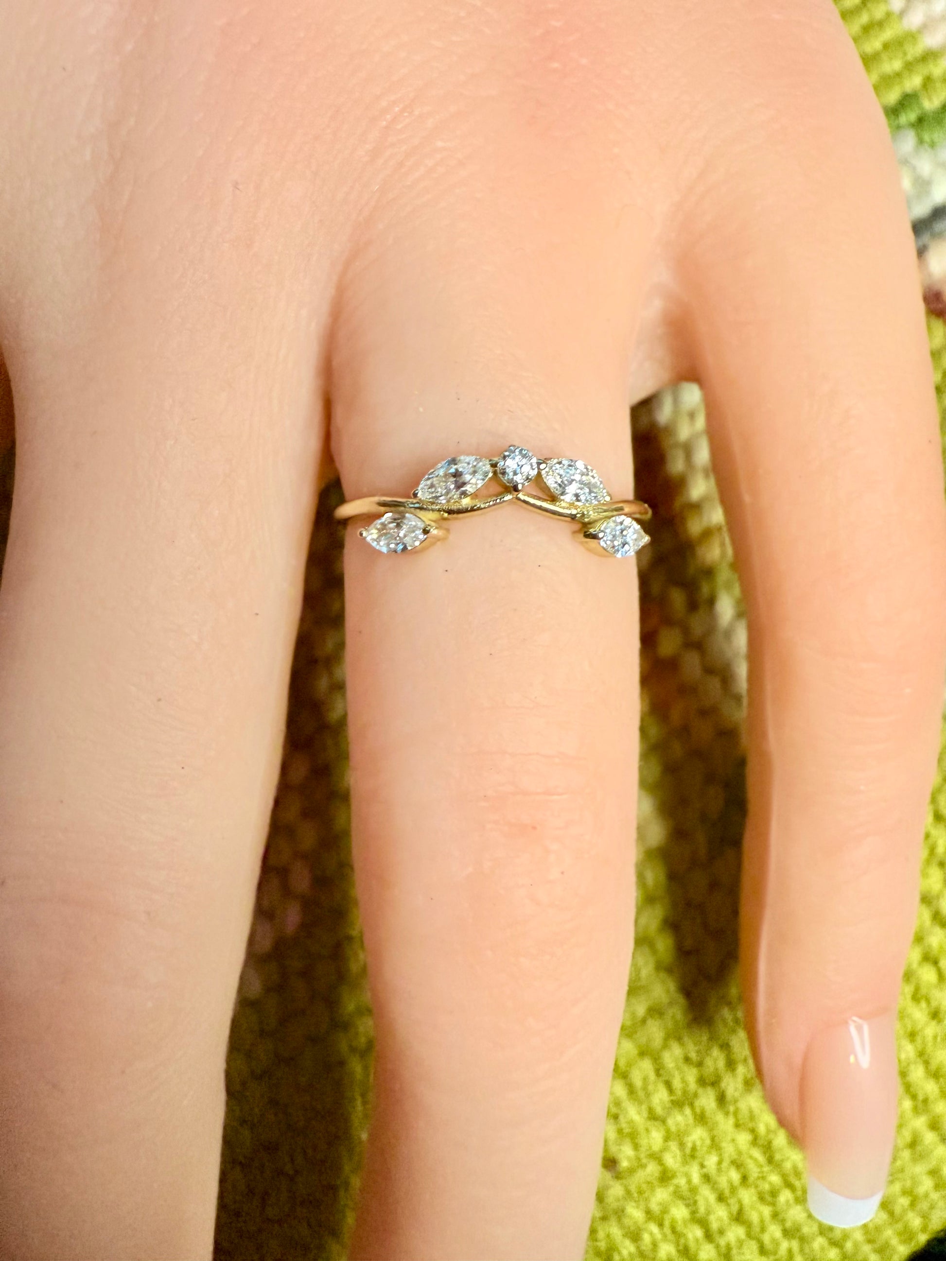 14K gold wedding band curved temptress 
