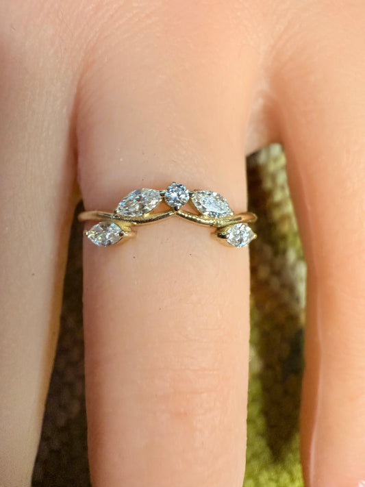 14K gold wedding band curved temptress 