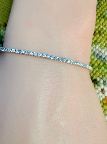 14K gold tennis bracelet lab diamonds