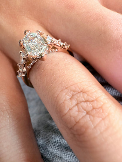 Lab Hexagon Diamonds 14K rose gold white gold yellow gold made to order unique step cut 
