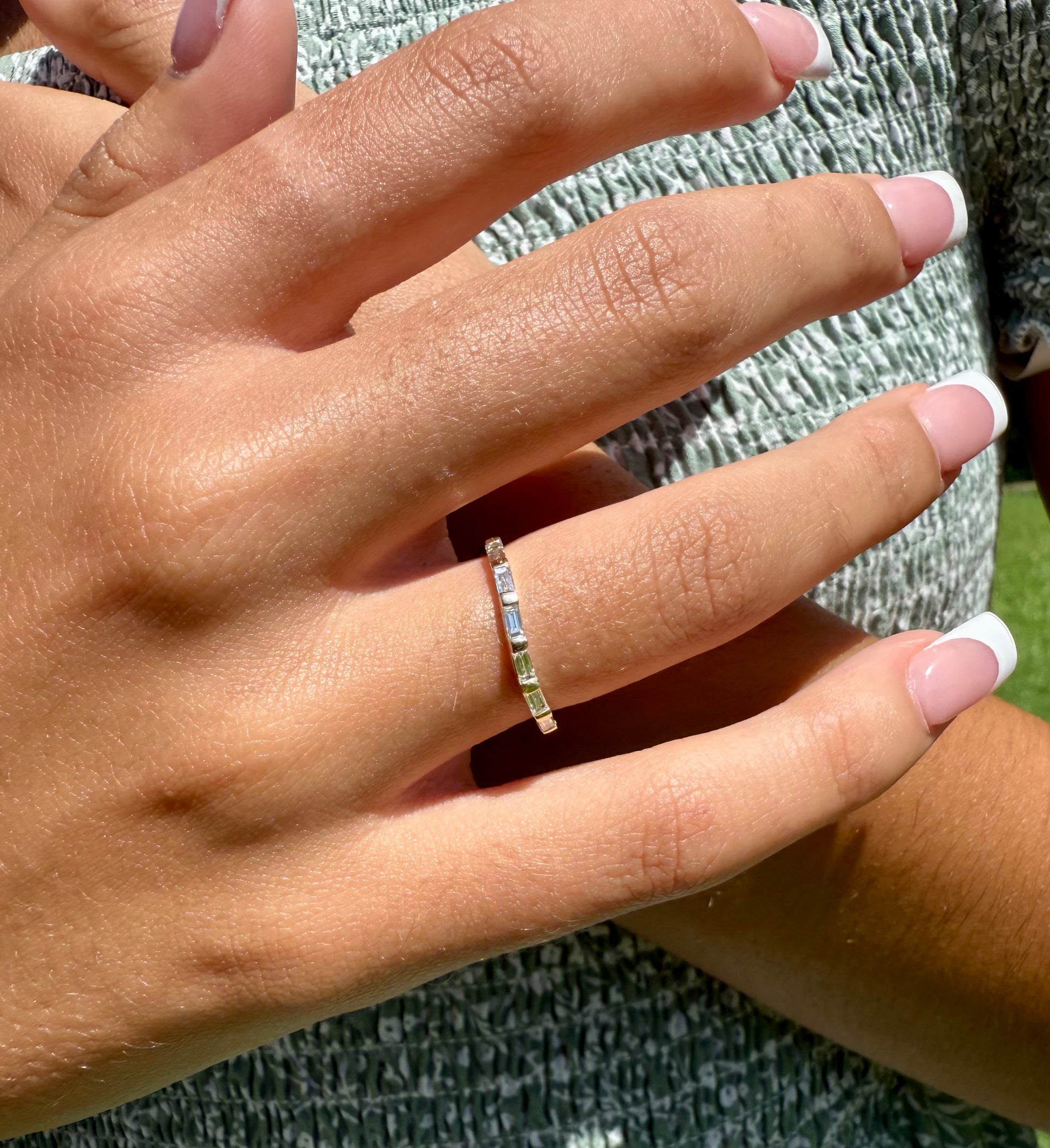 Rose, white and yellow gold. baguettes, antique, custom, unique, curved, wedding band, 14K gold
