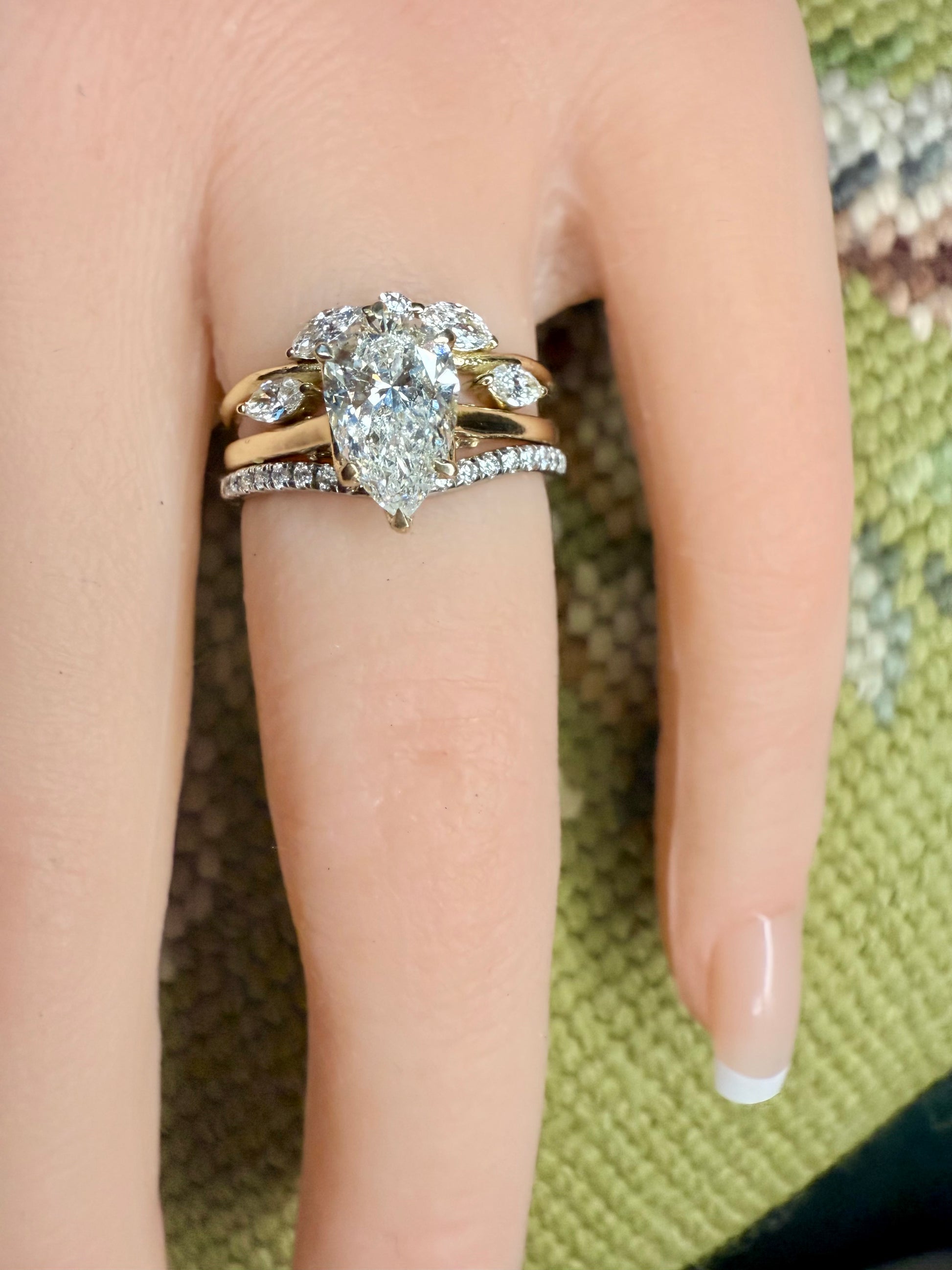 14K gold wedding band curved temptress 
