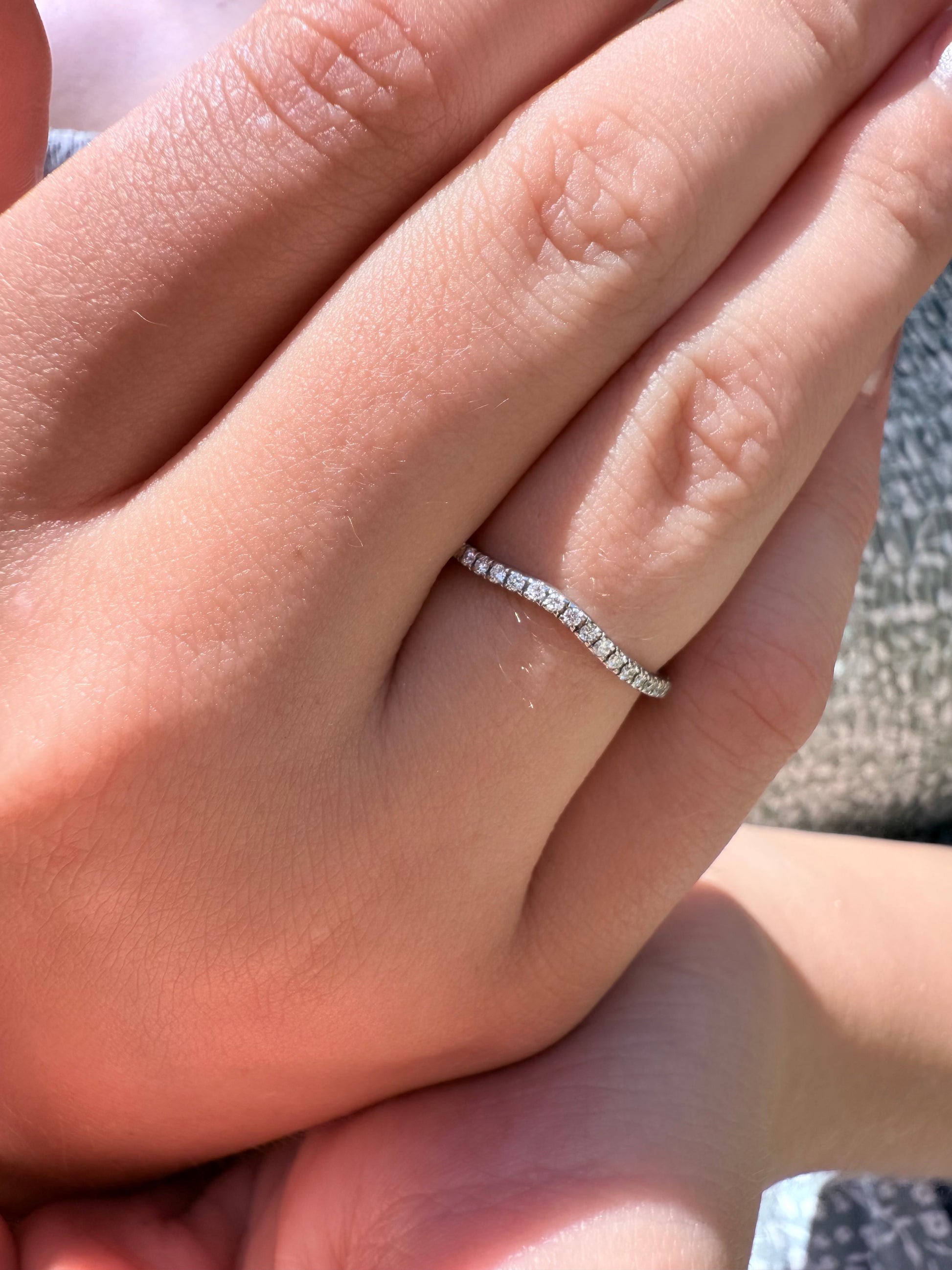 14K gold pave cured wedding band simplistic 