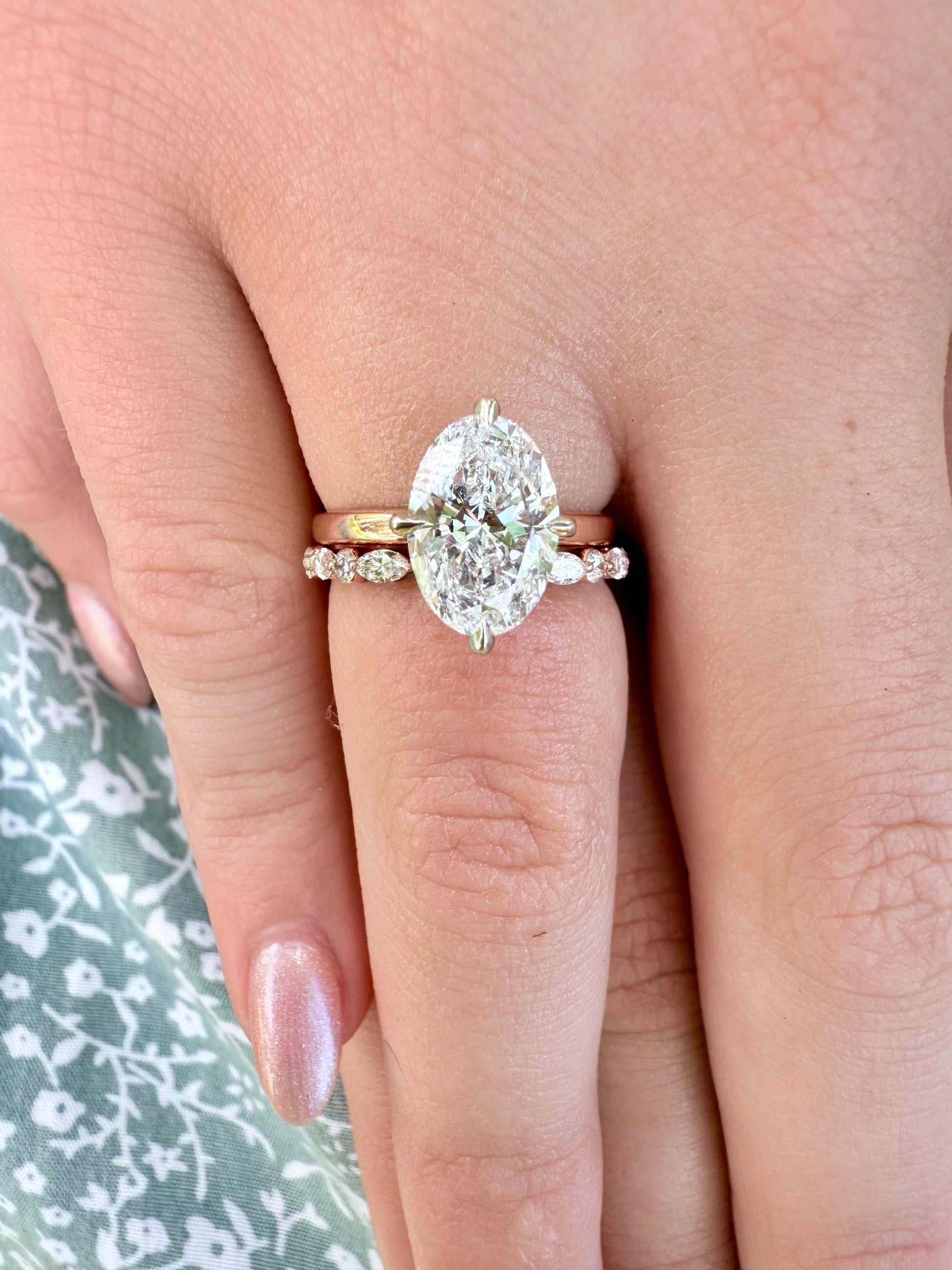 14K gold open gap design wedding band lab diamonds eco friendly vintage chic marquise diamonds unique stacking band 