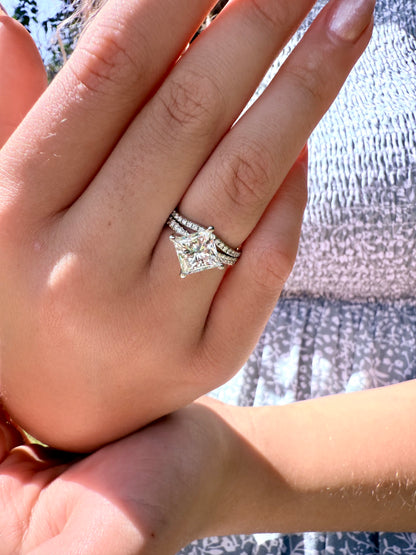 14K gold pave cured wedding band simplistic 