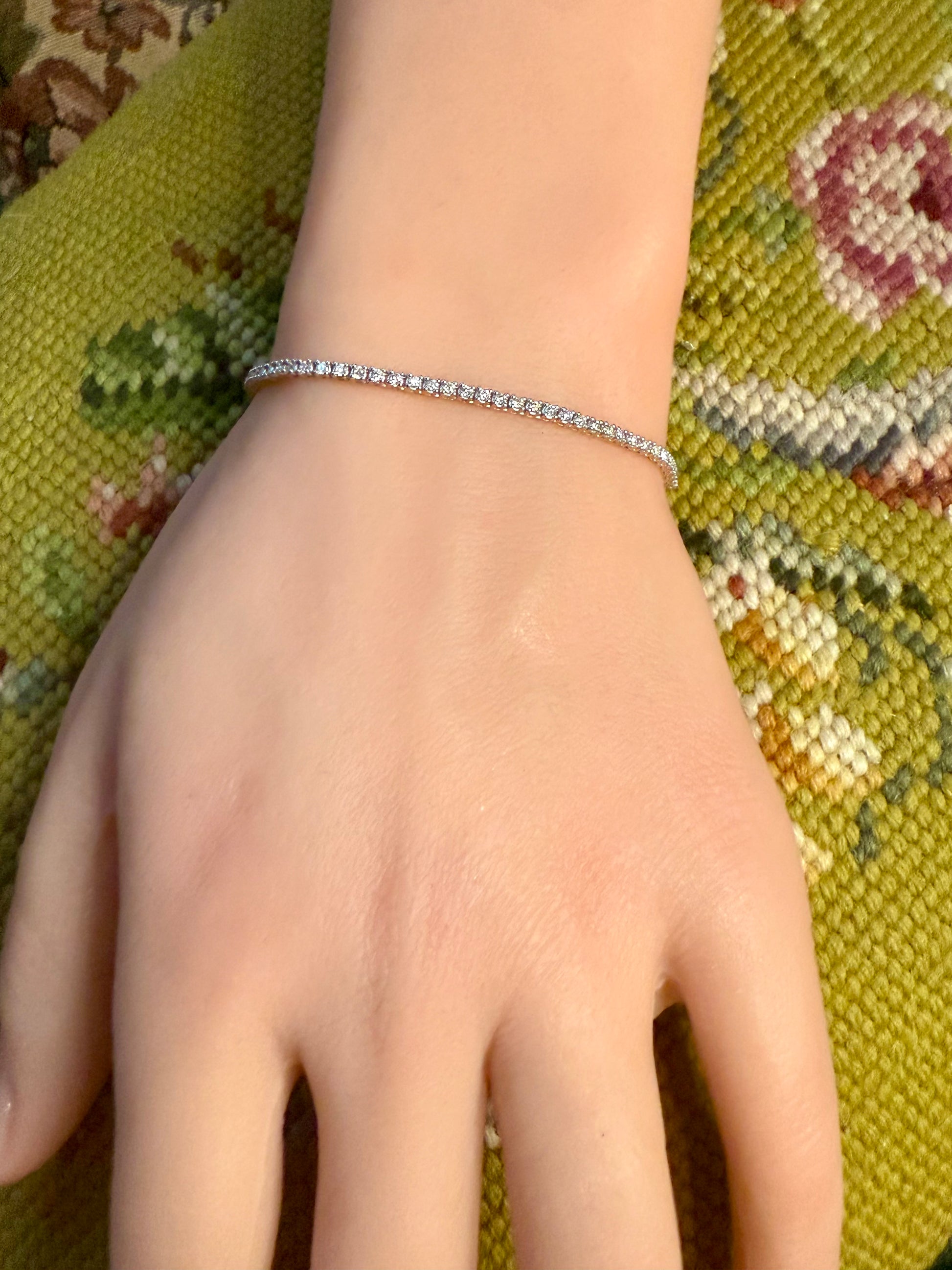 14K gold tennis bracelet lab diamonds