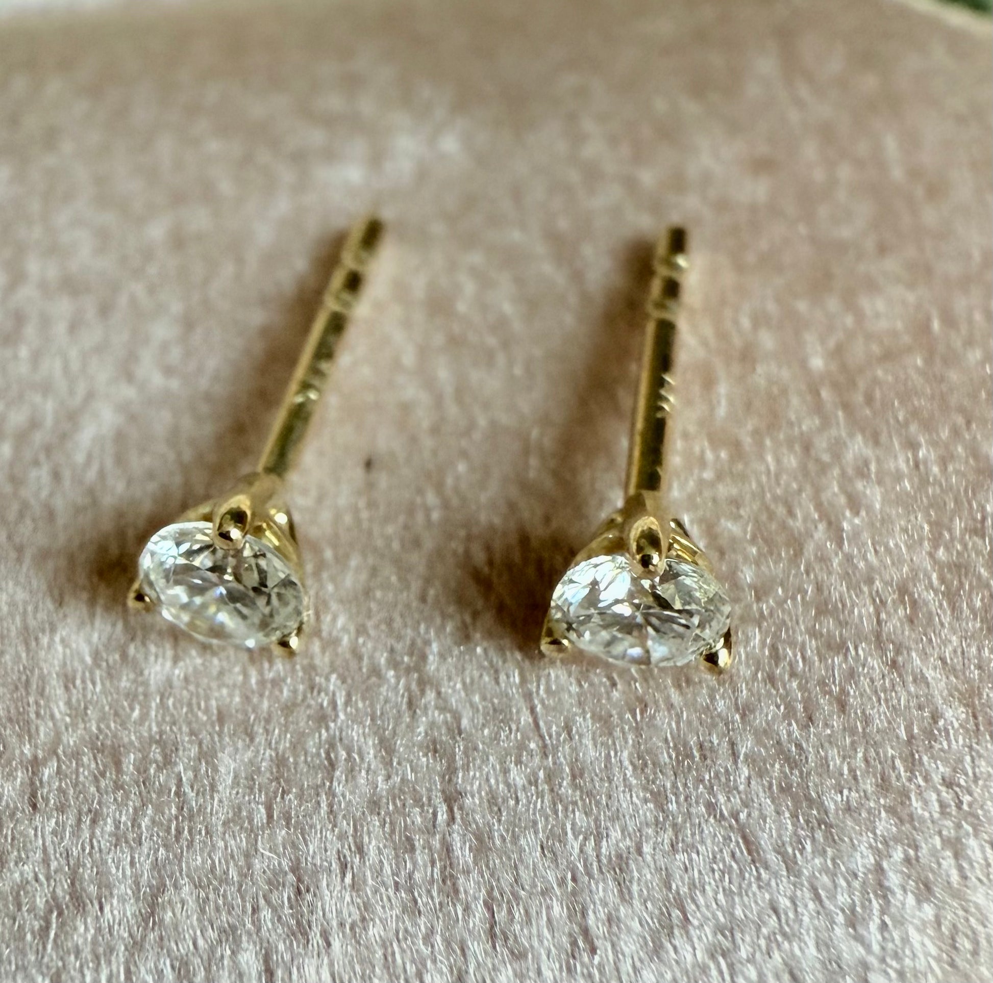 3 prong martini setting lab diamond earring studs