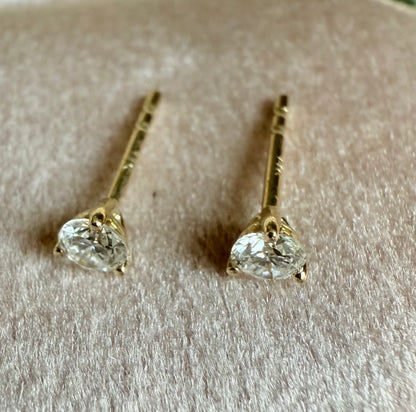 3 prong martini setting lab diamond earring studs