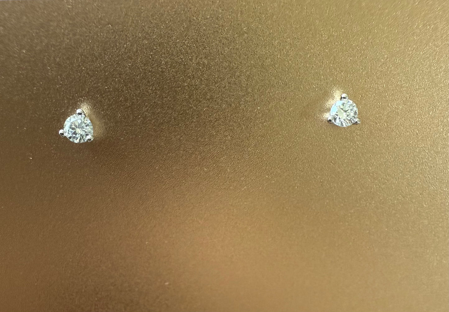 3 prong martini setting lab diamond earring studs