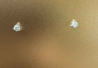 3 prong martini setting lab diamond earring studs