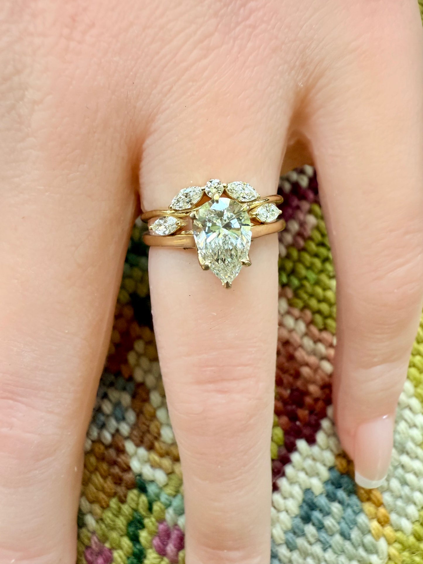 14K gold wedding band curved temptress 