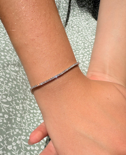 14K gold tennis bracelet lab diamonds
