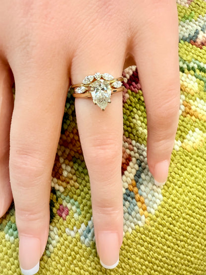 14K gold wedding band curved temptress 