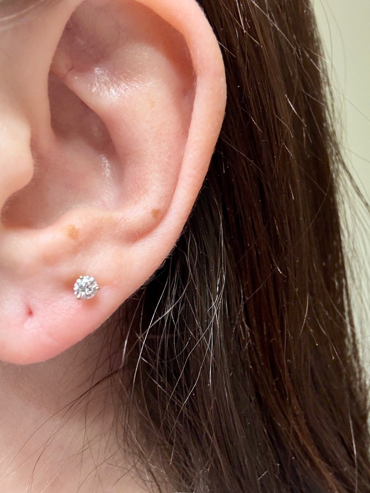 3 prong martini setting lab diamond earring studs