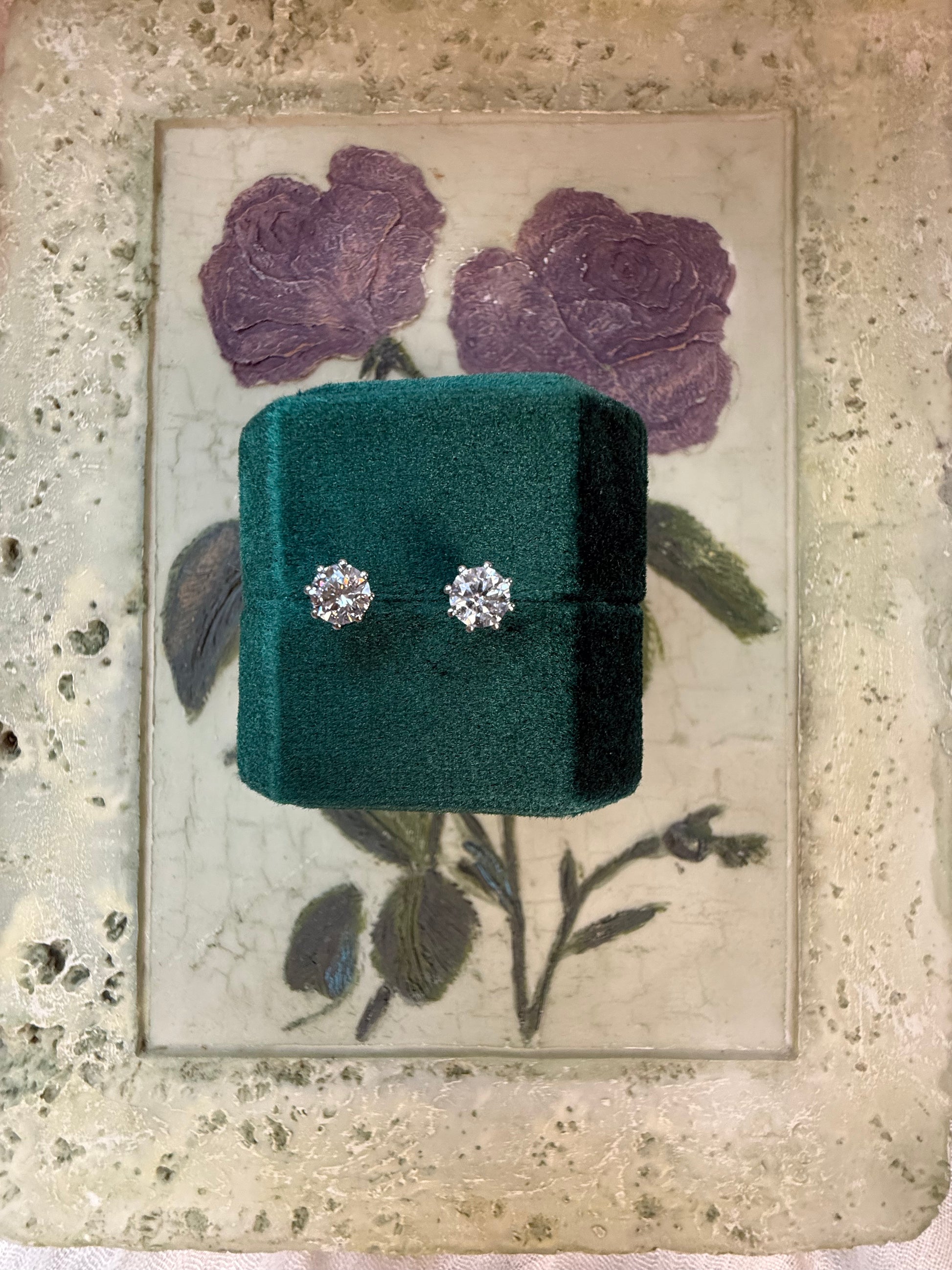 Round brilliant cut lab diamond studs .50 carat weight each totaling 1 Carat are cradled beautifully in an intricate 6 prong setting complementing the sparkling facets of a round diamond. This item is a must have staple. 14K white gold 14K rose gold 14K yellow gold. screw backs 