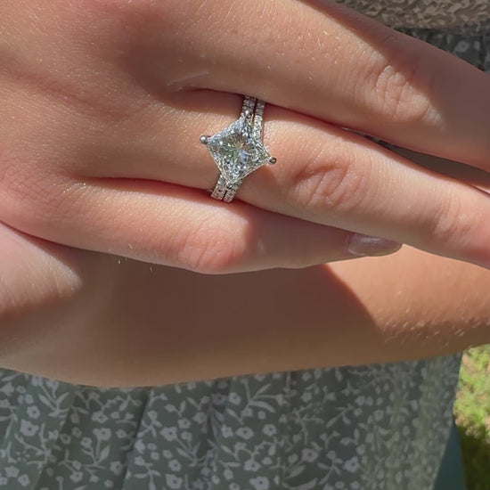 14K gold pave cured wedding band simplistic 