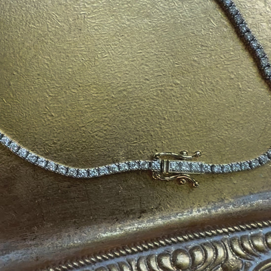 14K gold tennis bracelet lab diamonds