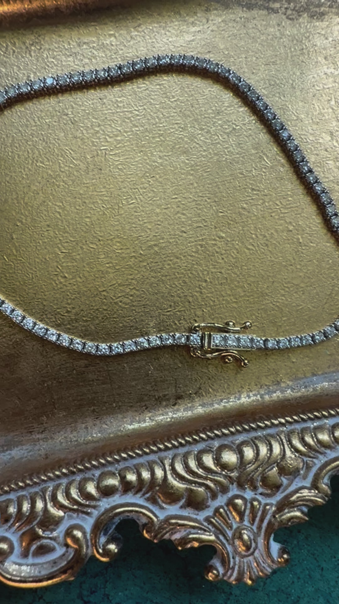 14K gold tennis bracelet lab diamonds
