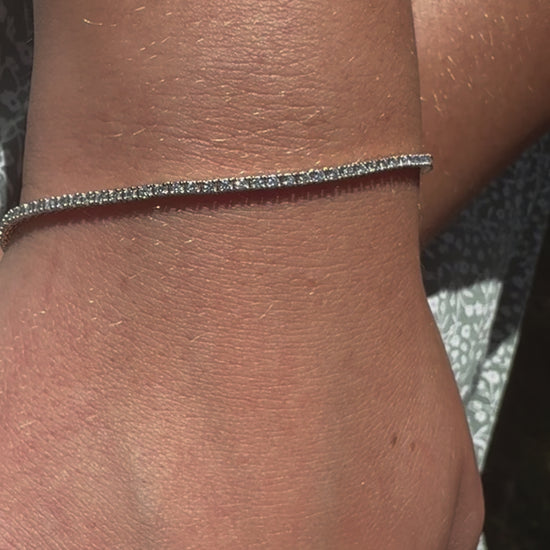 14K gold tennis bracelet lab diamonds