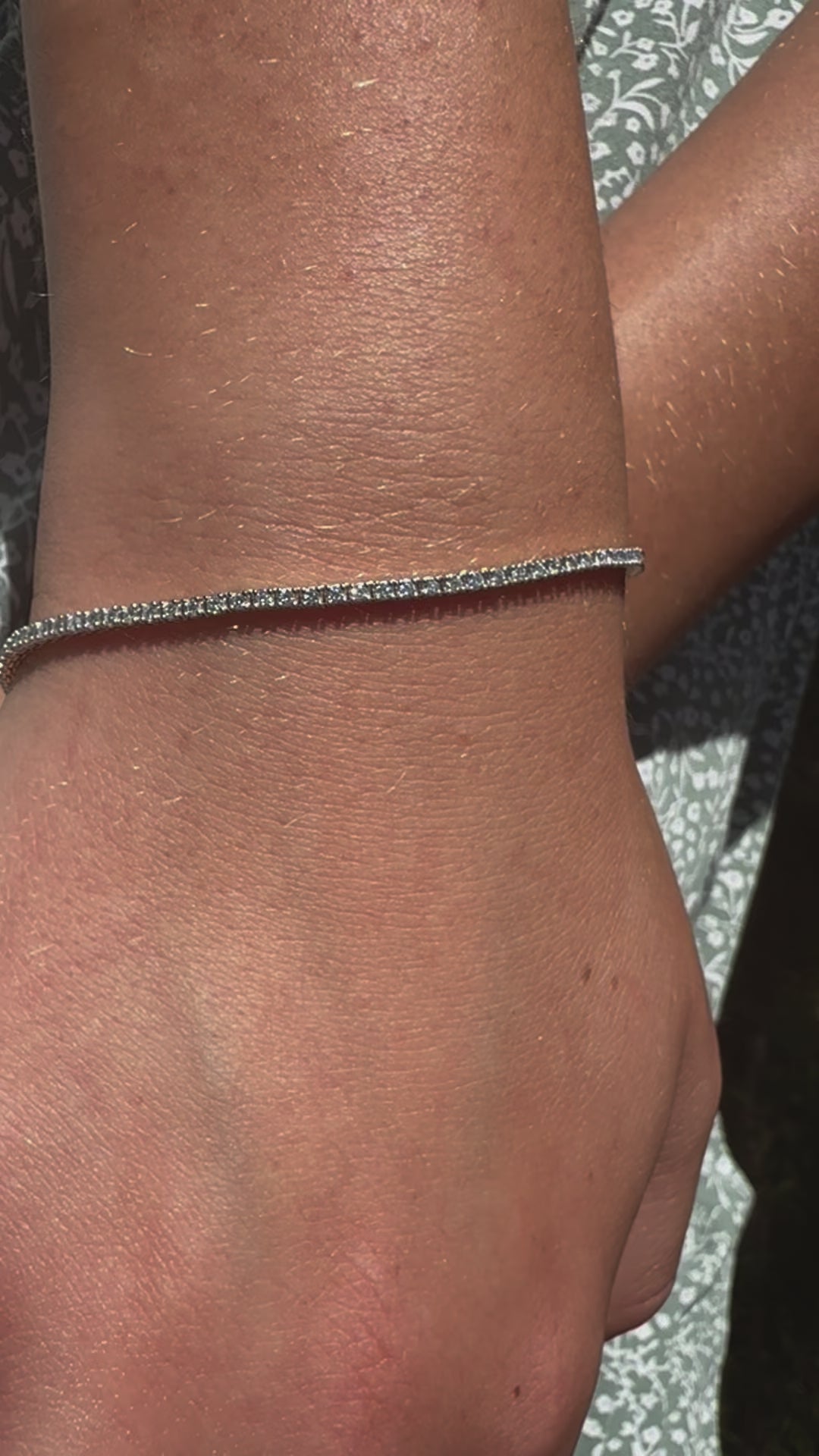 14K gold tennis bracelet lab diamonds